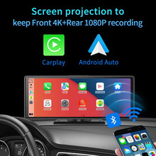 新款4k智慧屏前后双录1080P流媒体手机投屏carplay记录仪外贸