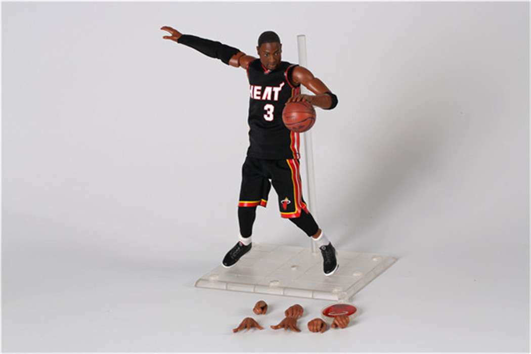 篮球明星 nba 1/9韦德 3号黑衣 可动人偶 手办模型-阿里巴巴