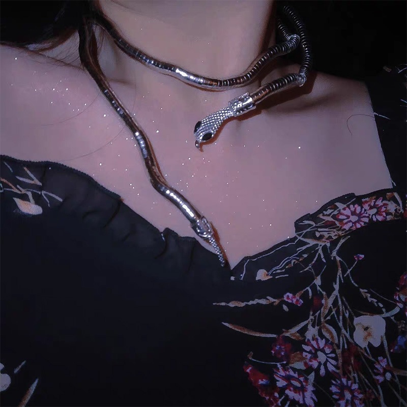 Niche Personality Winding Snake Necklace European and American Ins Cold Style Niche Design Hot Girl Dark Collar Female Male