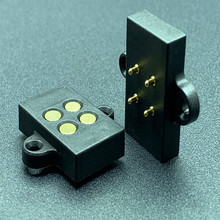 数码家电吸附式磁铁接头端子 方形4pin带螺丝定位孔磁吸底座厂家