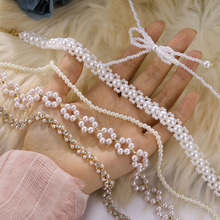 跨境新款欧美复古珍珠项链女 小众简约高级感双层珍珠锁骨链项链