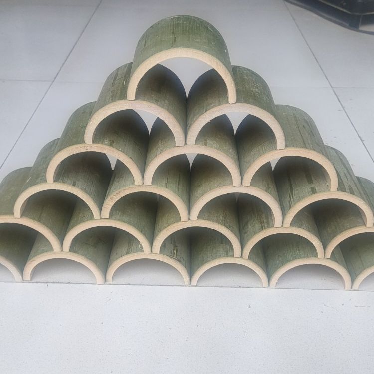 竹瓦片竹制幼儿园diy装饰竹筒瓦片对半开造型装饰摆设婚庆活动竹