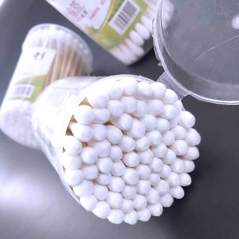 1 Yuan round Barrel Cotton Swab Disposable Double-Headed Daily Swabs Boxed Cotton Swab 1 Yuan 2 Yuan Department Store Wholesale