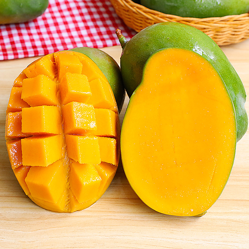 攀枝花凯特芒果新鲜水果当季芒果青皮大芒果特大整箱包邮