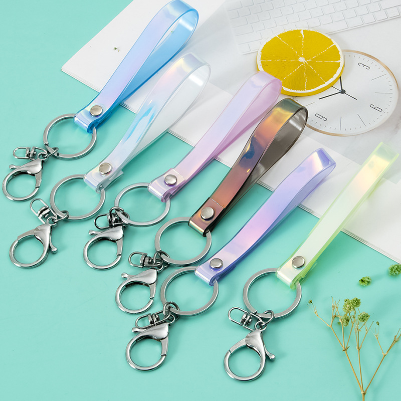 Popular Soft Rubber PVC Colorful Color Changing Material Keychain Lanyard Colorful Keychain Accessories School Bag Package Pendant