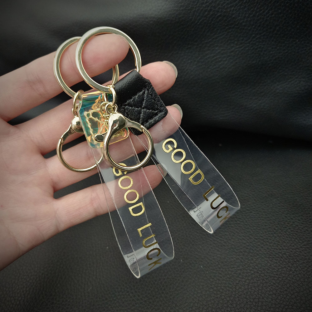 goodluck透明皮绳钥匙扣挂件创意包包diy配件潮玩公仔挂绳手提绳