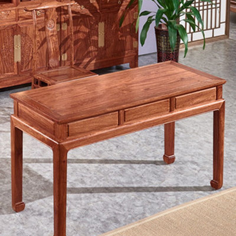 红木小书桌实木办公桌花梨电脑桌品牌刺猬紫檀家具中式写字台家用