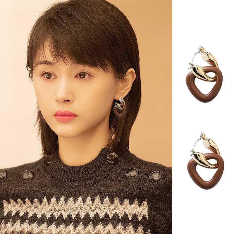 第二次也很美王子文安安同款耳环三角复古港风气质一款两戴耳饰