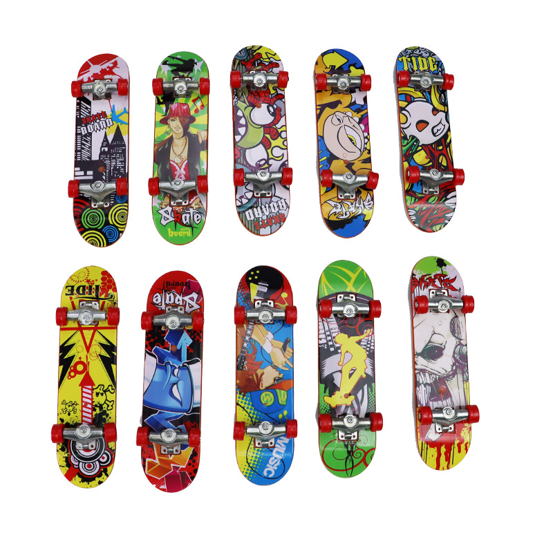 Amazon Finger Skateboard Puzzle Pressure Relief Alloy Plastic Cross-Border Creative Mini Skateboard Desktop Toy Gift