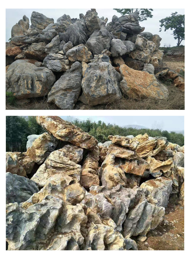 天然灵璧假山石庭院石公园假山鱼池围边驳岸石造景草坪点缀场地