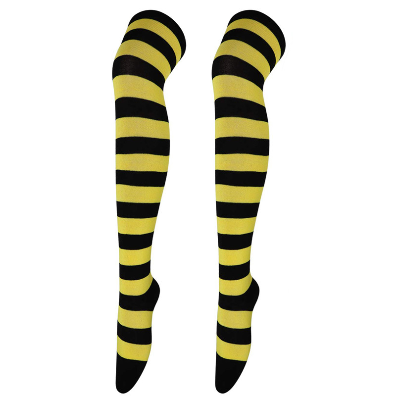 European and American Socks Stockings Women Japanese Style Stripe Knee Socks Thigh Socks Cosplay Anime Women's Socks Wholesale