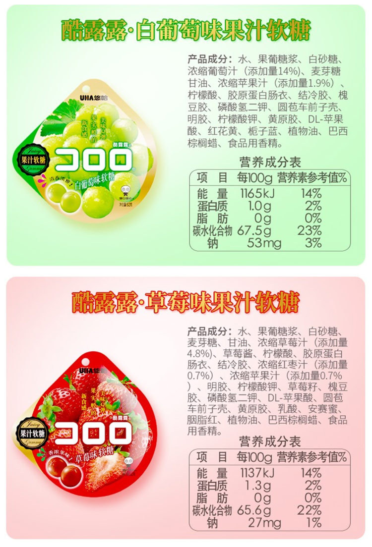 水果软糖配料表图片