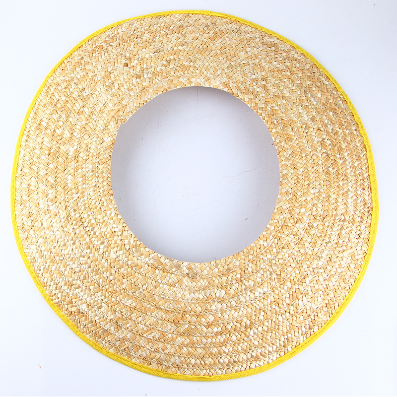 Helmet Brim Construction Site Sun Protection Sun Hat Big Brim Straw Hat Sun-Proof and Breathable Headless Wheat Straw Construction Hat