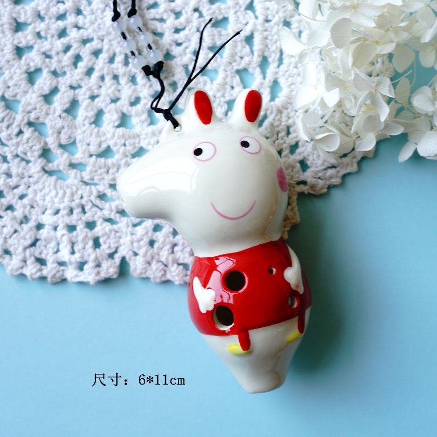 新款可爱6孔卡通龙猫陶笛夜市地摊景区货源 小号陶笛厂家直销