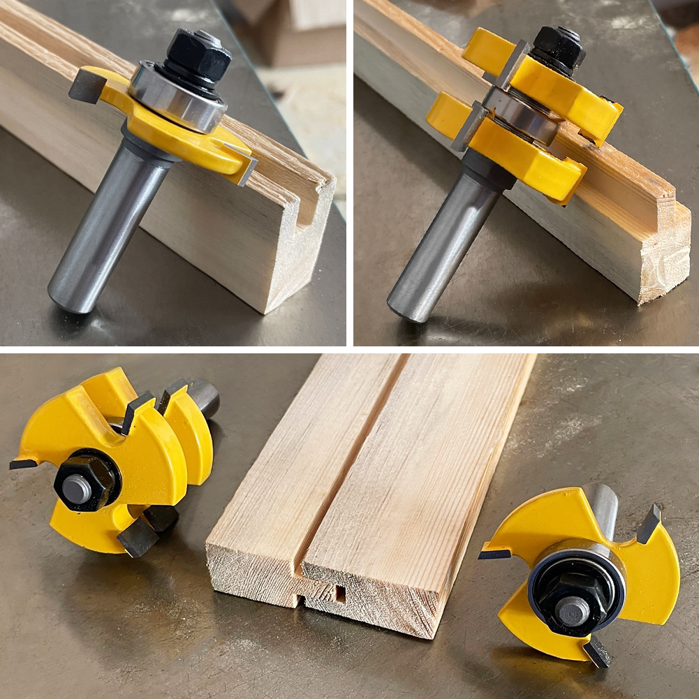 3齿t型榫合刀开槽刀1/2*1/2*6.35拼板刀地板刀