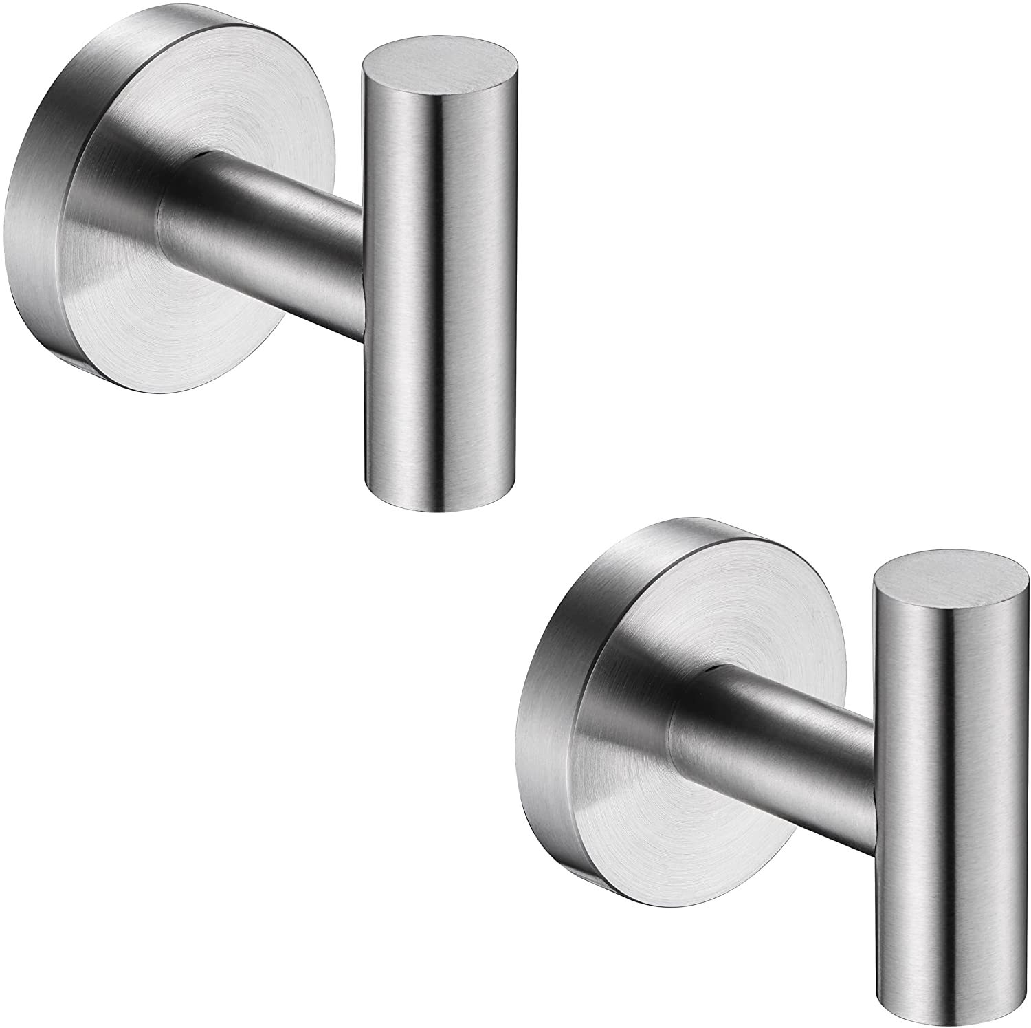 不锈钢单钩衣帽钩免打孔挂钩粘钩浴室挂衣钩门上挂钩金属粘钩