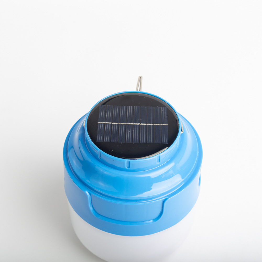 外贸热销便携式太阳能充电灯泡户外移动摆摊露营神器led应急灯泡