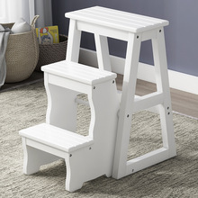 QD4D家用实木梯子凳两用凳子多功能楼梯椅子折叠登高凳简易二步踏