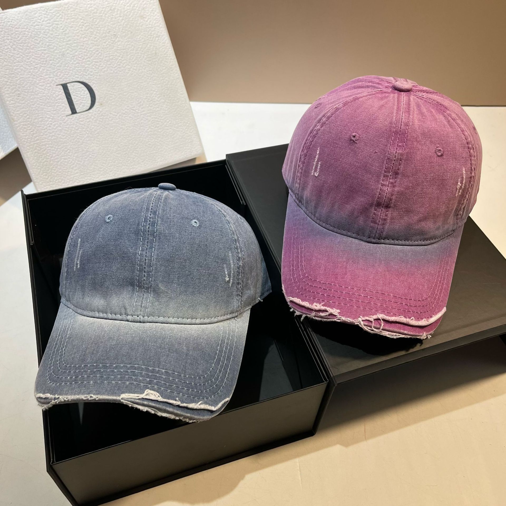 欧美青年街头个性水洗破洞棒球帽户外时尚休闲百搭男女情侣鸭舌帽