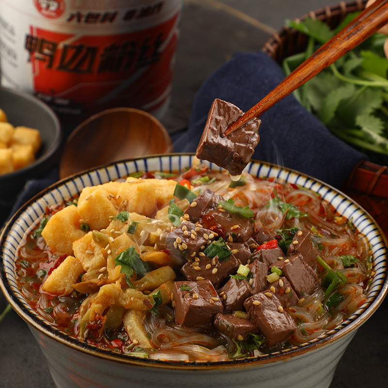 食族人鸭血粉丝166g方便速食夜宵米线南京特产网红宿舍夜宵代餐