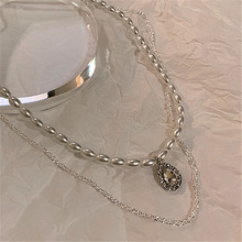 波光粼粼锁骨链2021年新款叠戴小众设计感水滴珍珠项链女仙气配饰