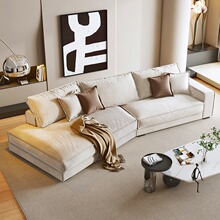 佛山家具意式极简客厅沙发布达佩斯沙发磨砂布大户型转角异型沙发