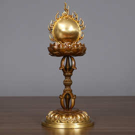 【如意珠】黄铜摩尼宝珠摆件家居工艺品佛教用品