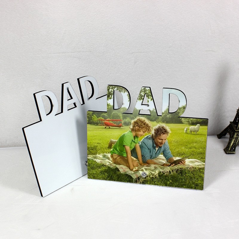 Thermal Transfer Photo Frame Wooden Board Painting Sublimation Heat Transfer Patch Wooden Photo Frame Wooden Prints Father's Day Dad New