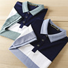 13.7 mulberry silk Short sleeved T-shirt men's wear summer Drape Silk sliding man POLO stripe Lapel half sleeve K2208