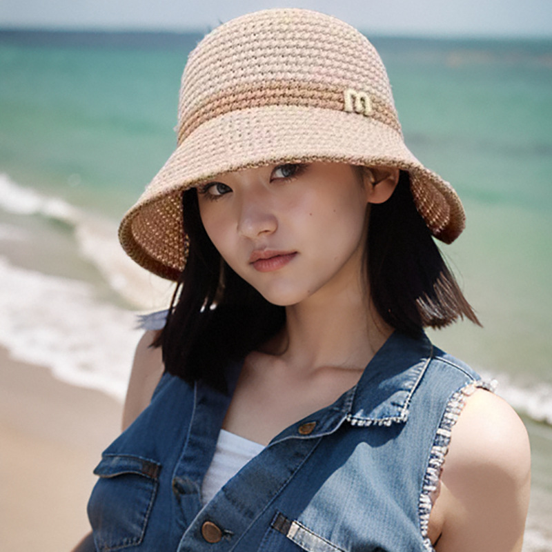 New Hollow Mesh Sun Hat Outdoor Leisure All-Match Fisherman Hat Basin Hat Sun Hat Travel Walking Beach Hat