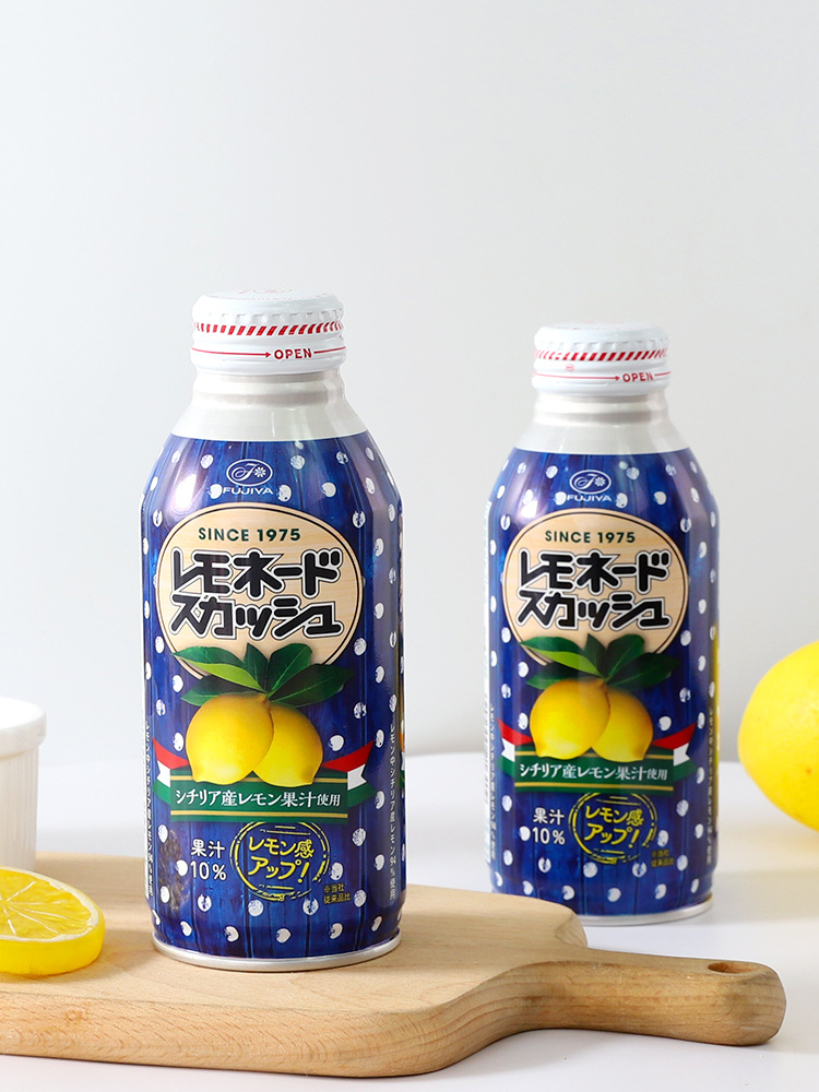 日本进口不二家柠檬味果汁碳酸饮料果味夏日清凉汽水气泡休闲饮品