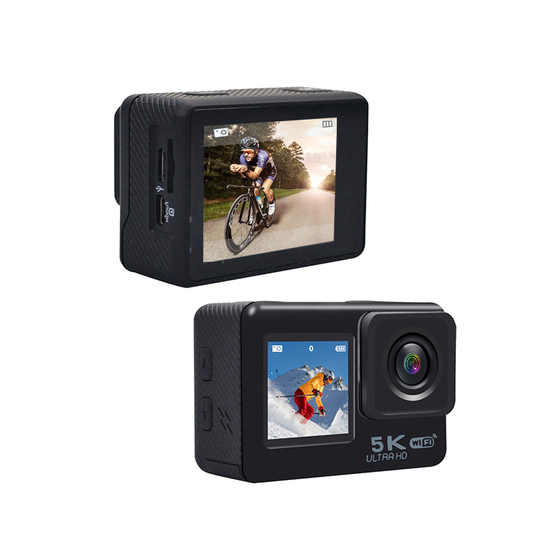 Sports Camera 5K HD Dual Color Screen Digital Camera Tourist Cycling Anti-Shake Riding Recorder Digital Camera
