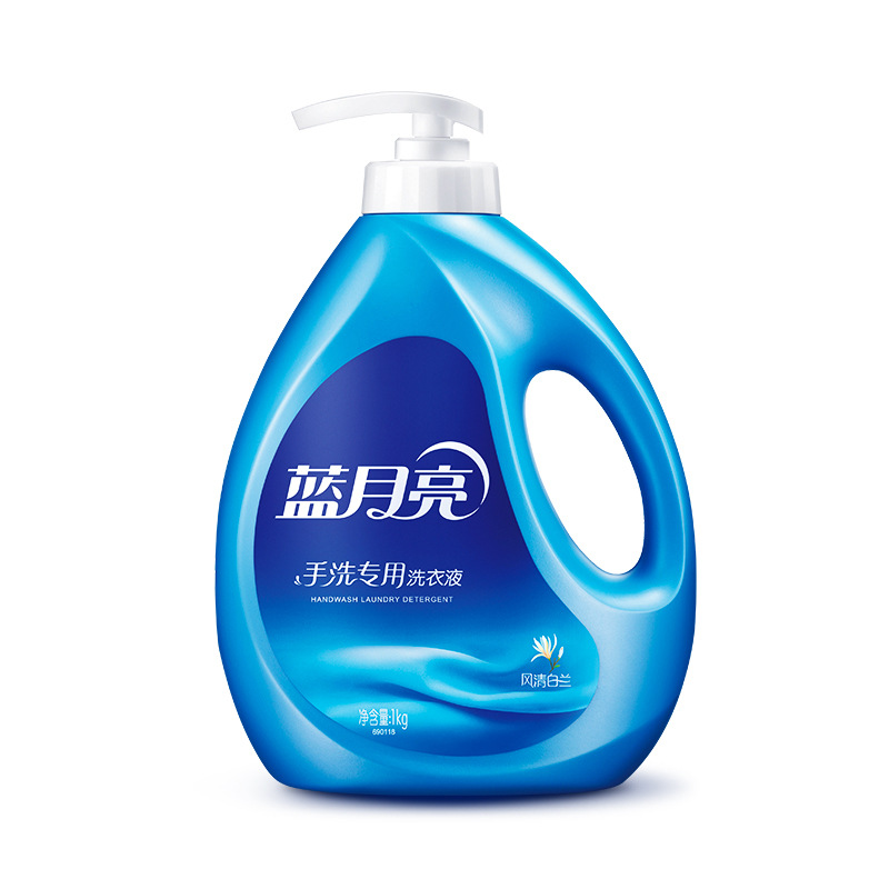 Blue Moon Laundry Detergent Hand Wash Special Air Cleaning White Blue Fragrance 1kg Pump Head Pack Hand Wash Convenient Mild Formula
