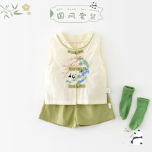 儿童夏季汉服套装新生儿中式刺绣唐装0-3岁男宝宝周岁礼服92884
