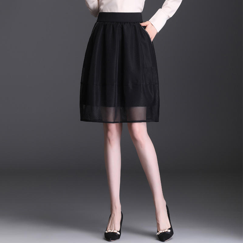 韩版灯笼裙半身裙女秋季2021新款高腰蓬蓬花苞裙显瘦a字裙短裙