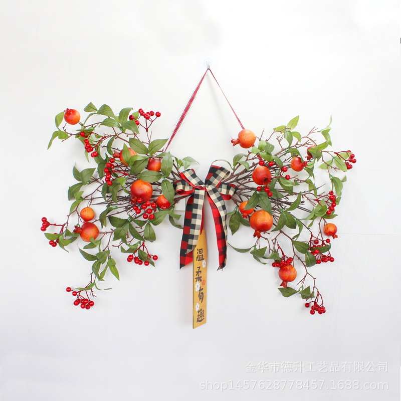 Housewarming Decoration Simulation Pomegranate Fortune Fruit Branch Moving Pendant Living Room Decoration Festive Home New Year Decorations