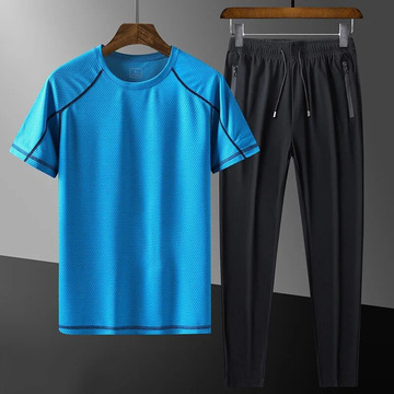 运动套装男跑步健身衣服短袖夏季冰丝t恤上衣速干衣篮球训练套装