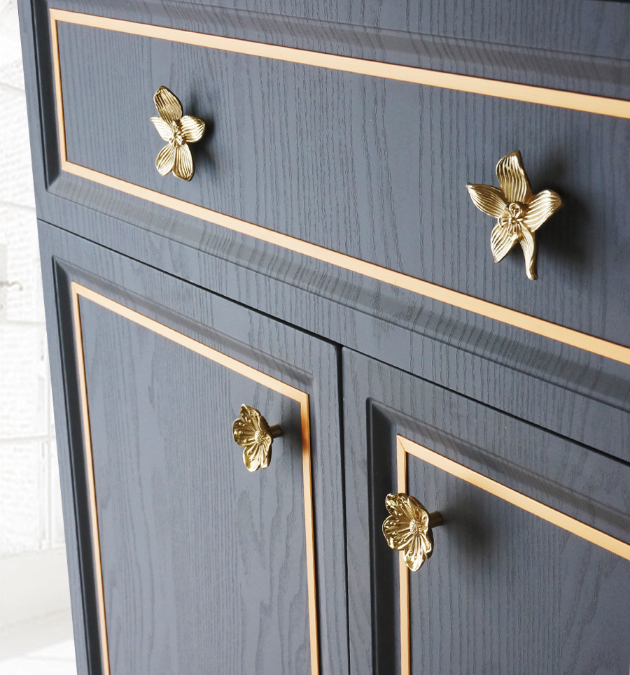 古典新中式复古轻奢法式仿古黄铜全铜橱柜门衣柜门抽屉小拉手把手