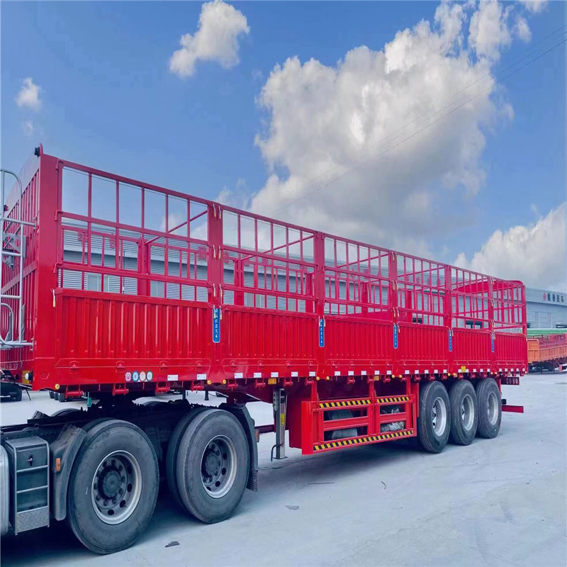 仓栅式运输半挂车轻型高栏半挂车两层仓栅运输车高低板花栏货车