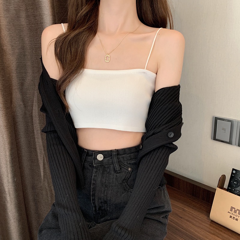 小吊带女夏网红内搭美背背心抹胸打底针织裹胸性感法式外穿上衣