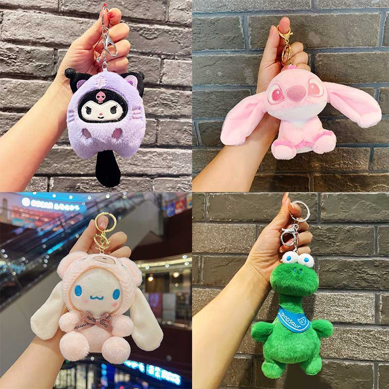 Cute Stitch Little Doll Couple Bags Pendant Plush Toys Wholesale Ragdoll Keychain Doll Ornaments