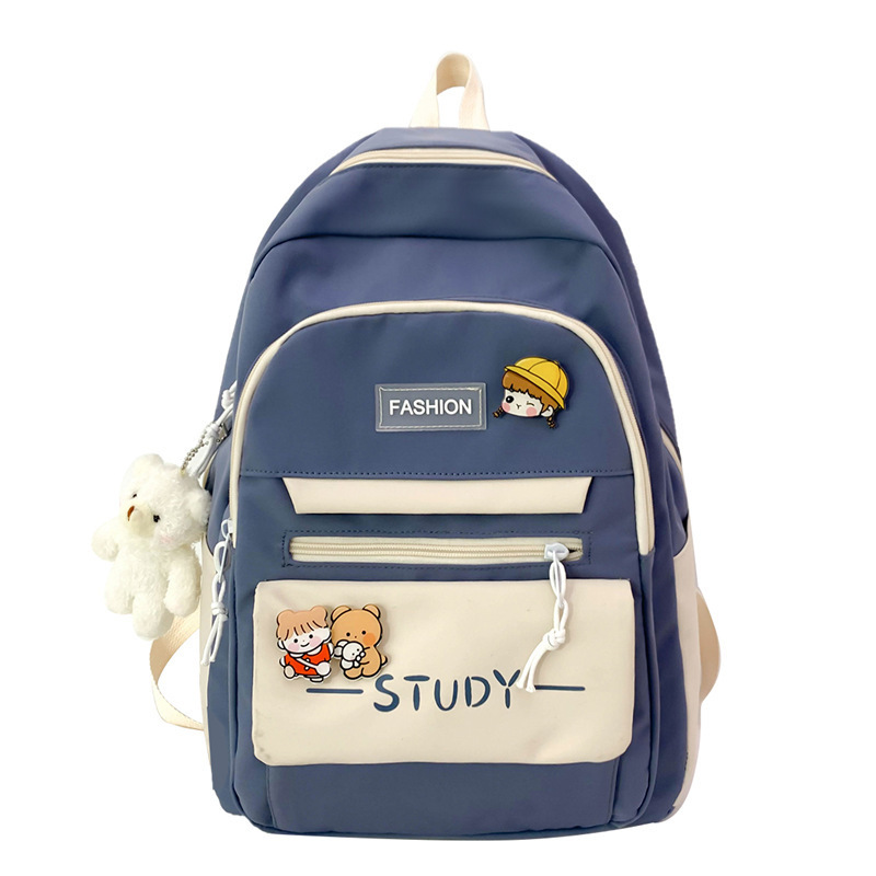 2022 Spring and Summer New Junior High School Student Campus Large Capacity Contrast Color Schoolbag Girls Leisure Travel Backpack Wholesale