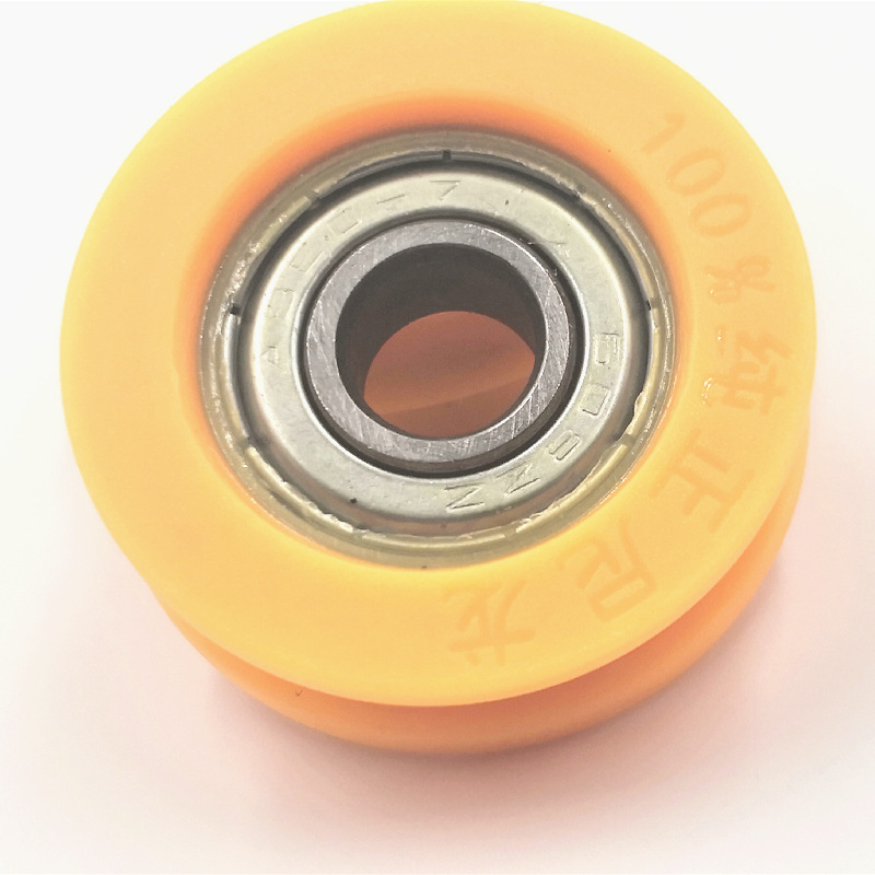 优质尼龙包胶塑料u型凹槽门窗导轨放线钢丝绳轴承小滑轮子8*32*10