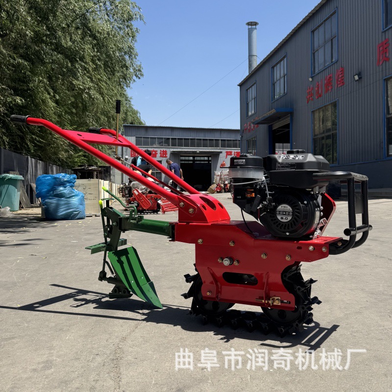 外贸畅销汽油动力微耕机配套翻转犁开沟犁播种施肥免熏蒸木箱包装