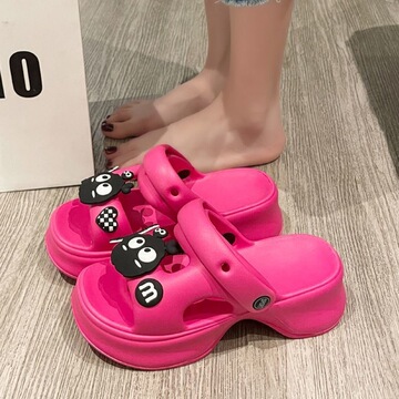 高跟凉鞋女士拖鞋女厚底夏季外穿凉拖鞋女网红坡跟沙滩鞋女凉拖女