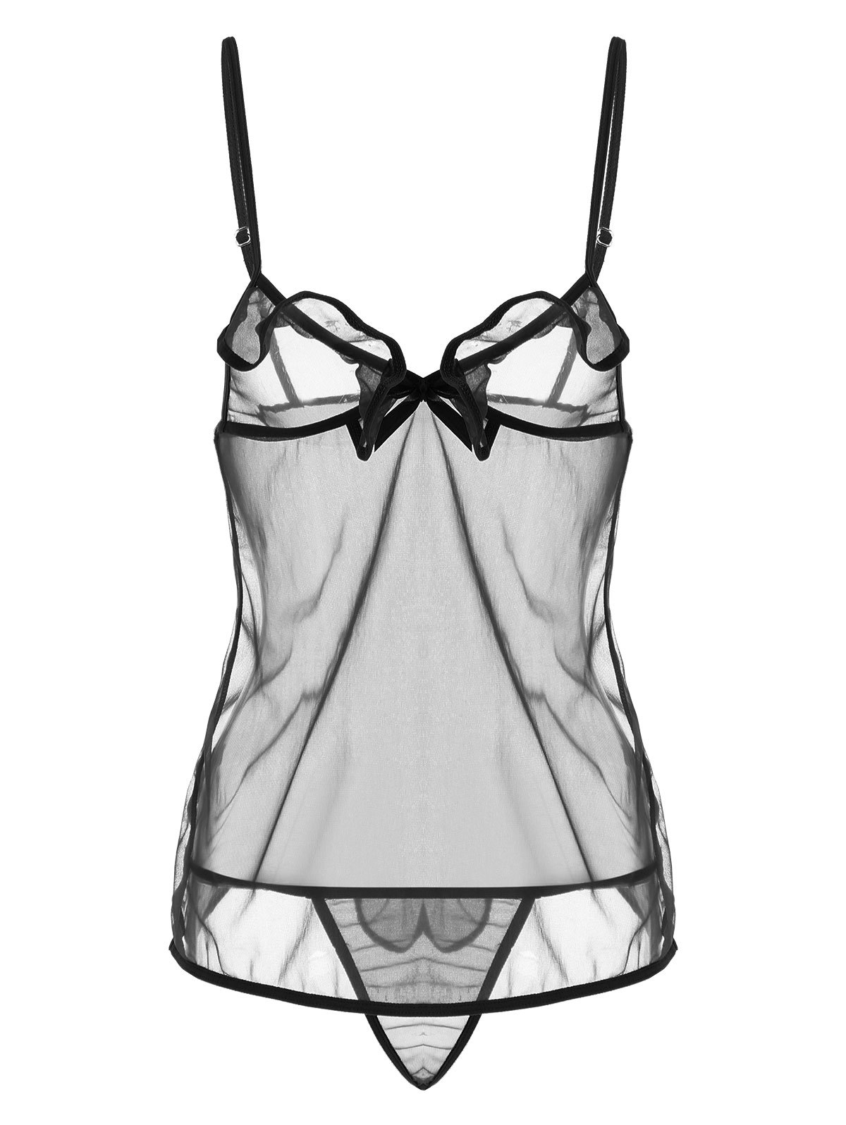 欧美露背性感情趣内衣透明薄纱蕾丝吊带睡衣露背睡衣套装 现货