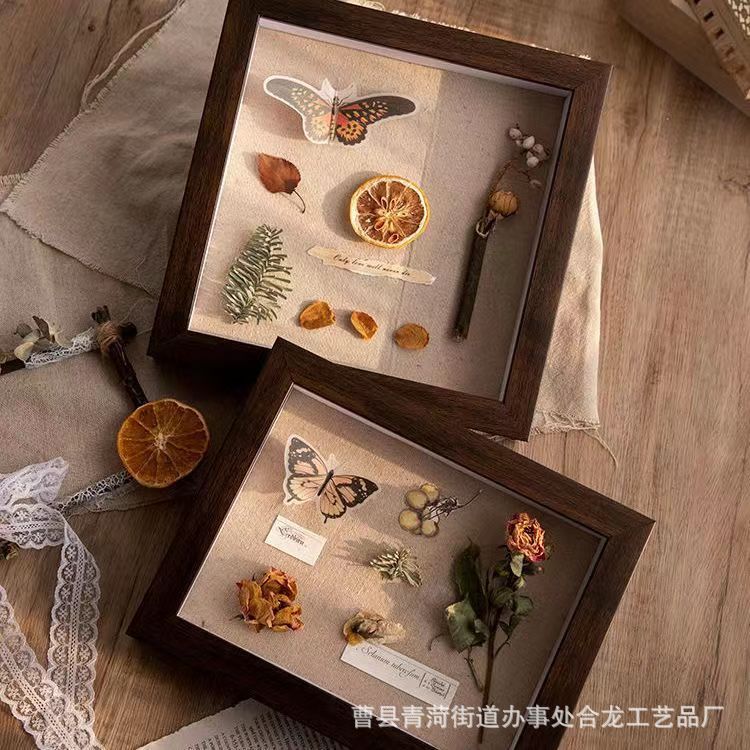 Dried Flower Photo Frame Wholesale A4 Stereo Specimen Box DIY Hand-Washed Photo Butterfly Insect Clay Display Frame Photo Frame