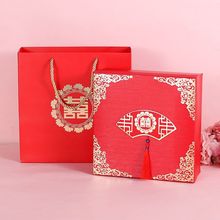 喜糖盒子结婚套盒含手提袋中国风手提袋子创意回手礼伴手礼盒空盒