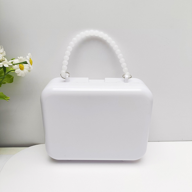 New Solid Color Sweet Small Square Handbag Children's Handmade DIY Main Body Jewelry Storage Jewelry Bag