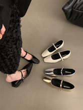 法式复古银色玛丽珍鞋小皮鞋2024春夏韩版气质通勤粗跟单鞋女鞋子